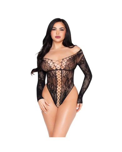 LEG AVENUE 89370 TEDDY DE RED Y ENCAJE NEGRO TALLA UNICA