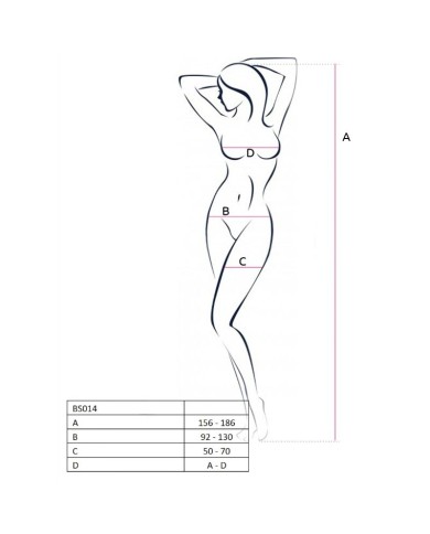 PASSION WOMAN BS014 BODYSTOCKING ROJO TALLA UNICA