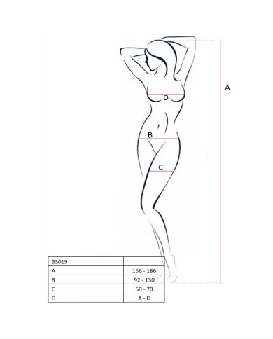 PASSION WOMAN BS019 BODYSTOCKING NEGRO TALLA UNICA