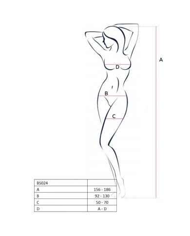 PASSION WOMAN BS024 BODYSTOCKING NEGRO TALLA UNICA