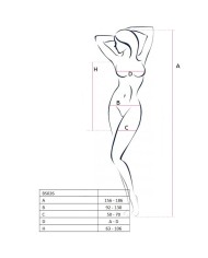 PASSION WOMAN BS026 BODYSTOCKING ESTILO VESTIDO NEGRO TALLA UNICA