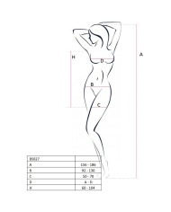 PASSION WOMAN BS027 BODYSTOCKING ESTILO VESTIDO NEGRO TALLA UNICA