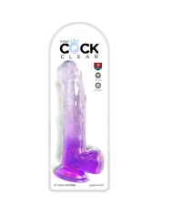 KING COCK CLEAR DILDO CON TESTICULOS 203 CM MORADO