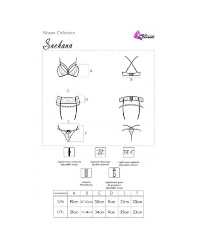 LIVCO CORSETTI FASHION SNEHANA LC 90443 SUJETADOR LIGUERO PANTY NEGRO