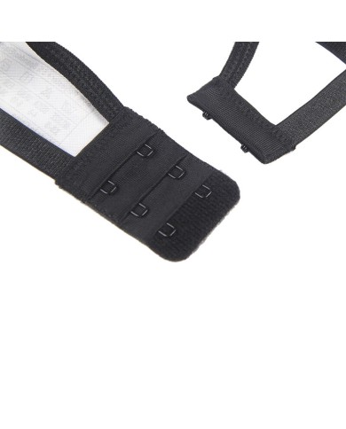 SUBBLIME SET DE 3 PIEZAS SUJETADOR TANGA LIGA ENCAJE NEGRO S M