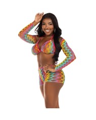 LEG AVENUE SET TRES PIEZAS MULTICOLOR