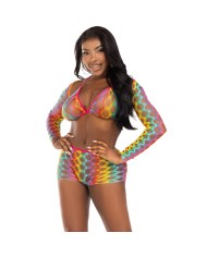 LEG AVENUE SET TRES PIEZAS MULTICOLOR