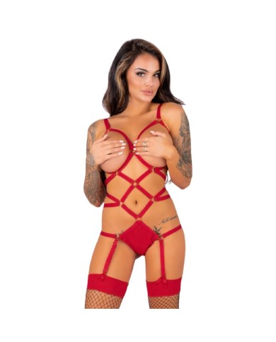 LIVCO CORSETTI FASHION THIARA LC 20213 SET BODY MEDIAS ROJA S M