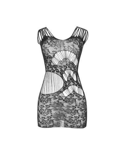 SUBBLIME 951771 VESTIDO LARGO ESPALDA ABIERTA DE REJILLA NEGRO TALLA UNICA