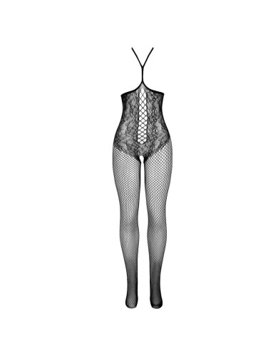 SUBBLIME 951849 BODYSTOCKING DE REJILLA COPA ABIERTA Y CUELLO HALTER NEGRO TALLA UNICA
