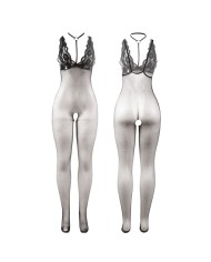 SUBBLIME 951993 BODYSTOCKING CROTCHLESS DE REJILLA TRANSPARENTE NEGRO TALLA UNICA