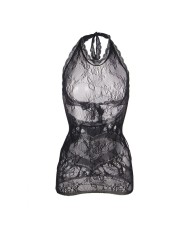 SUBBLIME 952075 VESTIDO CORTO DE REJILLA CON ESPALDA DESCUBIERTA Y DETALLE DE CORAZON NEGRO TALLA UNICA