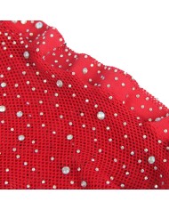 SUBBLIME 952181 BODYSTOCKING DE REJILLA CON GUANTES Y DIAMANTES ROJO TALLA UNICA