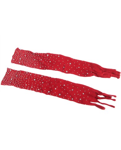 SUBBLIME 952181 BODYSTOCKING DE REJILLA CON GUANTES Y DIAMANTES ROJO TALLA UNICA