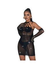 SUBBLIME 952235 VESTIDO DE REJILLA CON BRILLANTES NEGRO TALLA UNICA