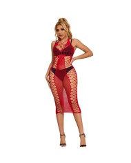 SUBBLIME 952327 VESTIDO DE REJILLA LARGO ROJO TALLA UNICA