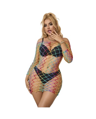 SUBBLIME 952426 VESTIDO DE REJILLA MANGA LARGA ARCOIRIS TALLA UNICA