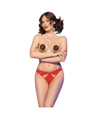 CHILIROSE CR 4839 SET NAVIDENO PEZONERAS PANTIES ROJO L XL