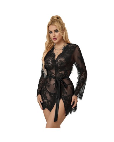 SUBBLIME 953768 CAMISON DE ENCAJE TANGA NEGRO L XL