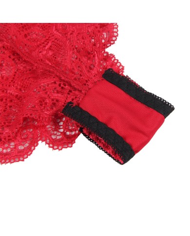 SUBBLIME 953898 SET 3 PIEZAS ENCAJE Y SATEN ROJO S M