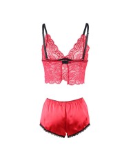 SUBBLIME 953904 SET 3 PIEZAS ENCAJE Y SATEN ROJO L XL