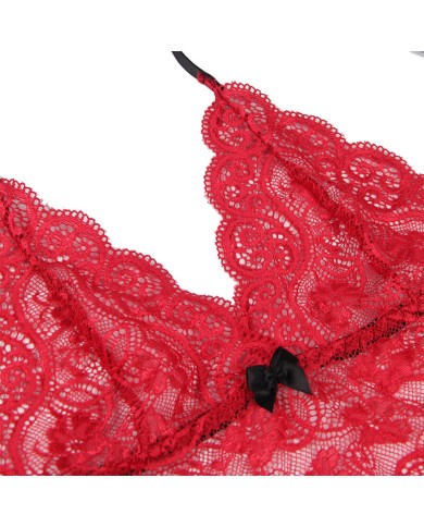 SUBBLIME 953904 SET 3 PIEZAS ENCAJE Y SATEN ROJO L XL