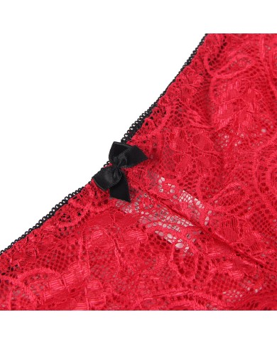 SUBBLIME 953904 SET 3 PIEZAS ENCAJE Y SATEN ROJO L XL