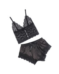 SUBBLIME 953935 PIJAMA SEXY SATEN Y ENCAJE NEGRO S M