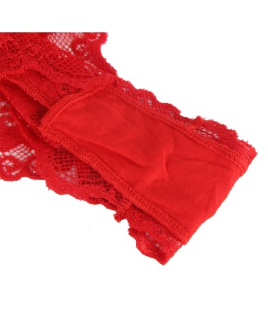SUBBLIME 953980 BODY SEXY CON VOLANTES CINTURON ROJO L XL