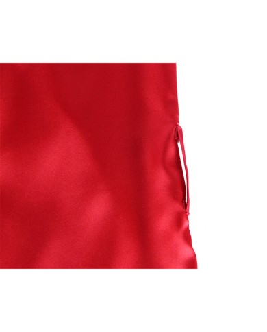 SUBBLIME 954017 CAMISON DE ENCAJE ESPALDA TRANSPARENTE TANGA ROJO NEGRO S M