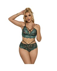 SUBBLIME 954093 SUJETADOR PANTIES ENCAJE VERDE L XL