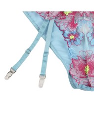 SUBBLIME 954116 SUJETADOR PANTIES CON LIGUERO DISENO FLORAL AZUL L XL