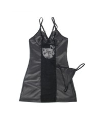 SUBBLIME 954178 VESTIDO TANGA CUERO NEGRO L XL