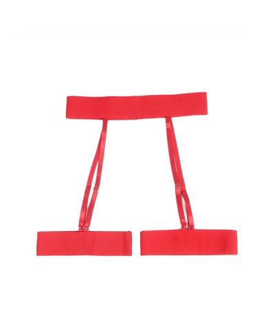 SUBBLIME 954321 SUJETADOR TANGA LIGUEROS ESTAMPADO DE CORAZONES ROJO S M