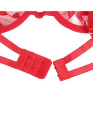 SUBBLIME 954338 SUJETADOR TANGA LIGUEROS ESTAMPADO DE CORAZONES ROJO L XL