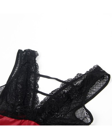 SUBBLIME 954420 VESTIDO BONDAGE DE ENCAJE NEGRO S M