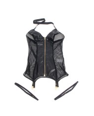SUBBLIME 954451 VESTIDO SEXY DE REJILLA CUERO NEGRO L XL