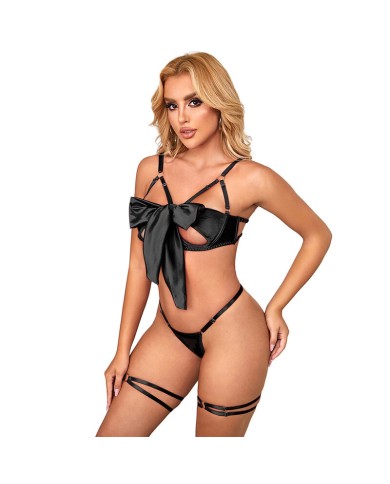 SUBBLIME 955199 SET SUJETADOR CON LAZO NEGRO AJUSTABLE S M