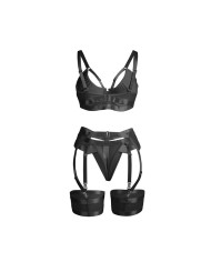SUBBLIME 955243 SET SUJETADOR CON LIGUERO BONDAGE NEGRO L XL