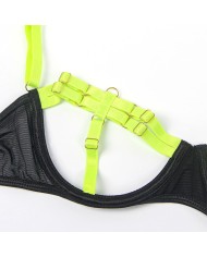 SUBBLIME 955281 SET SUJETADOR CON COLLAR Y DETALLES PARA PIERNAS VERDE FLUORESCENTE L XL