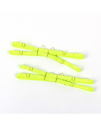 SUBBLIME 955281 SET SUJETADOR CON COLLAR Y DETALLES PARA PIERNAS VERDE FLUORESCENTE L XL