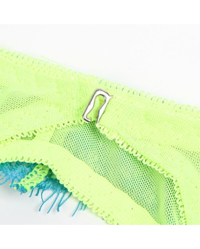 SUBBLIME 955311 SET SUJETADOR CON ENCAJE Y LIGUEROS VERDE Y AZUL S M