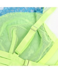 SUBBLIME 955328 SET SUJETADOR CON ENCAJE Y LIGUEROS VERDE Y AZUL L XL