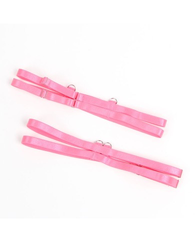 SUBBLIME 955366 SET SUJETADOR CON ENCAJE Y LIGUEROS ROSA Y MORADO L XL