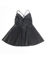 SUBBLIME 955373 VESTIDO CON TIRANTES DE CUERO NEGRO S M