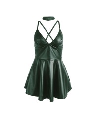 SUBBLIME 955441 VESTIDO CON TIRANTES DE CUERO VERDE L XL