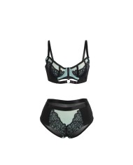 SUBBLIME 955557 CONJUNTO SUJETADOR CON CREMALLERA DE MALLA DE CHAROL VERDE S M