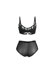 SUBBLIME 955557 CONJUNTO SUJETADOR CON CREMALLERA DE MALLA DE CHAROL VERDE S M