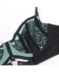 SUBBLIME 955557 CONJUNTO SUJETADOR CON CREMALLERA DE MALLA DE CHAROL VERDE S M