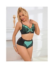 SUBBLIME 955557 CONJUNTO SUJETADOR CON CREMALLERA DE MALLA DE CHAROL VERDE S M